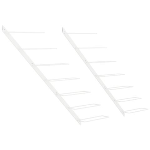 Lusso Casadino -  Portavini Da Parete Per 7 Bottiglie 2 Pz Metallo Bianco - Foto 1