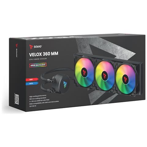 VELOX 360 MM sistema di raffreddamento per computer Processore Raffreddatore di liquidi tutto in uno 36 cm Nero 1 pz - Foto 13