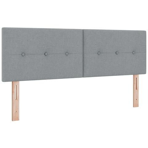 Testiera Button Tufted Grigio chiaro 140 cm in tessuto - Foto 1