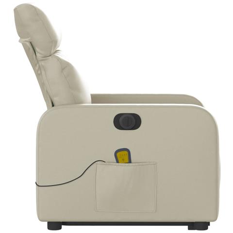 Poltrona Alzapersona Elettrica Reclinabile Crema in Similpelle - Foto 9