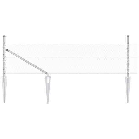 Recinzione Esagonale 0.5x10 m Acciaio Zincato, Posti per Recinzione con Punta 7 pz Ø32 mm 80 cm Acciaio Zincato - Foto 1