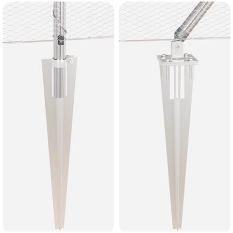 Recinzione Esagonale 0.5x10 m Acciaio Zincato, Posti per Recinzione con Punta 7 pz Ø32 mm 80 cm Acciaio Zincato - Foto 9