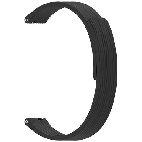 Cinturino Magnetico A Righe In Silicone Compatibile Con Xiaomi Mi 10 - 12mm Black - Foto 2