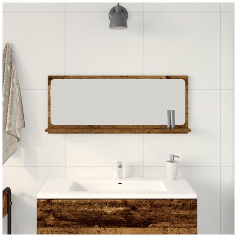 Specchio da bagno  in legno invecchiato 90x10,5x37 cm - Foto 2
