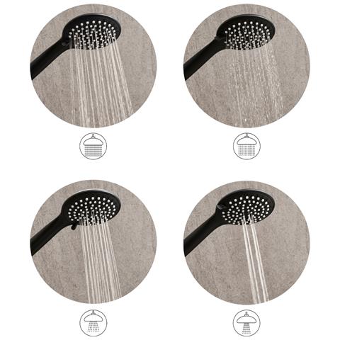 Kit Doccia Con Soffione E Flessibile Tarma 4 Funzioni Nero - Foto 2