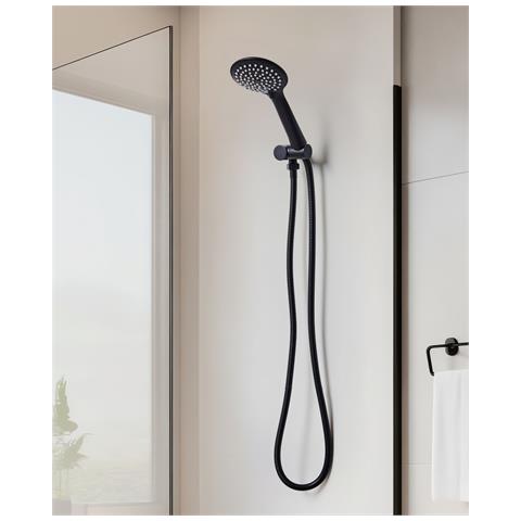 Kit Doccia Con Soffione E Flessibile Tarma 4 Funzioni Nero - Foto 1