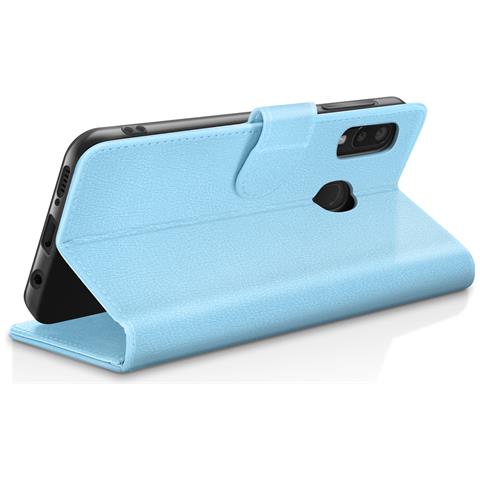 Custodia A Portafoglio Per Galaxy A20e Con Funzione Di Supporto E Linguetta Magnetica, Azzurro - Foto 5