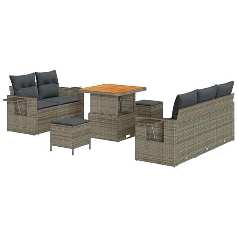 Set Divano da Giardino 8 pcs Grigio polyrattan - Foto 1