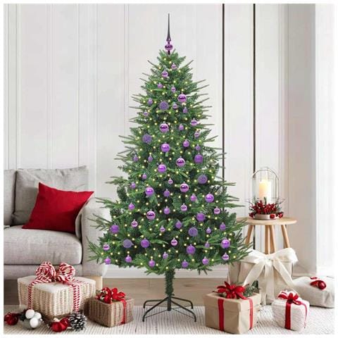 Albero di Natale artificiale preilluminato con set di palline - Foto 2