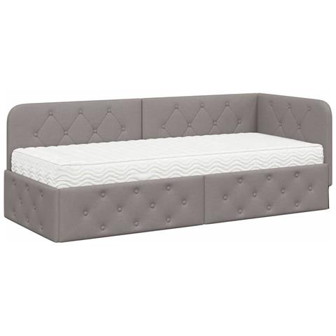 Cornice del letto ad angolo Talpa 80 x 200 cm Tessuto - Foto 1