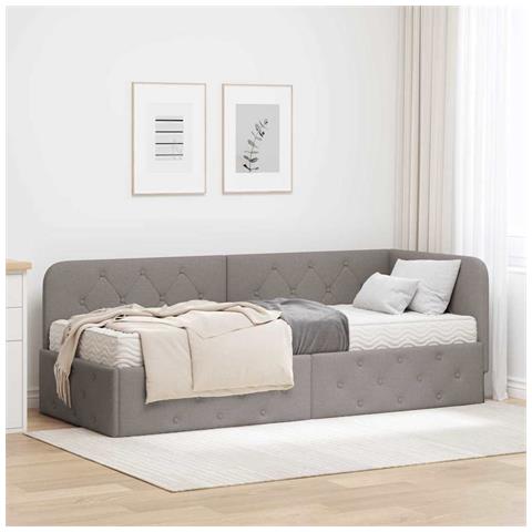 Cornice del letto ad angolo Talpa 80 x 200 cm Tessuto - Foto 2