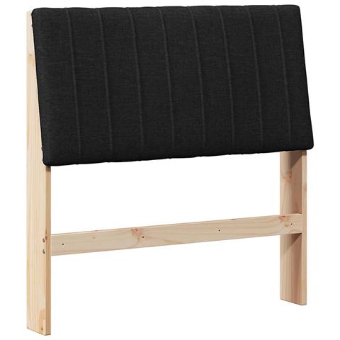 Testiera imbottita Nero 90 cm Pino massello - Foto 1