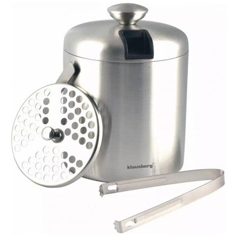 KB-7579 Secchiello per ghiaccio in acciaio inossidabile con pinze 1,3 l - Foto 1