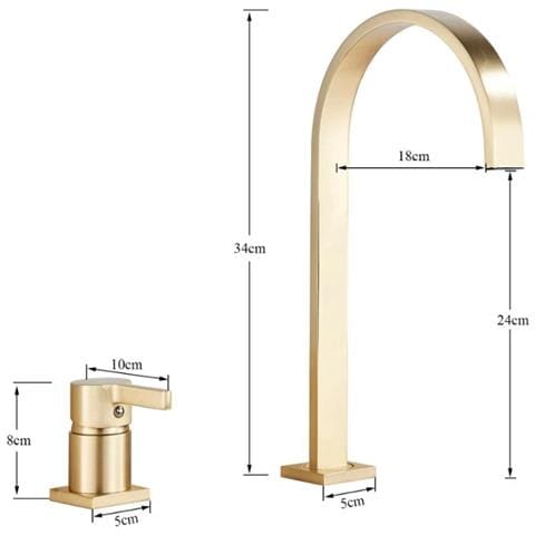 Rubinetto per lavabo da bagno, Blackswan, tipo M51, modello oro, misura 35 cm - Foto 4