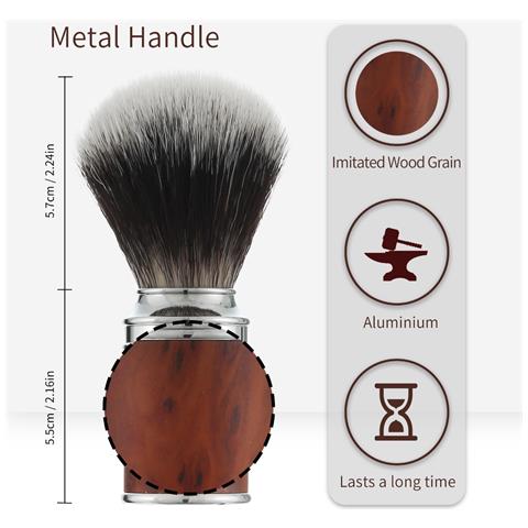 Pennello Da Barba In Schiuma Per Uomo: Manico Premium In Lega Di Alluminio Per Schiuma Ricca Black - Foto 2