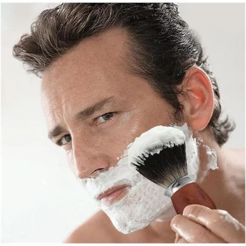 Pennello Da Barba In Schiuma Per Uomo: Manico Premium In Lega Di Alluminio Per Schiuma Ricca Black - Foto 4