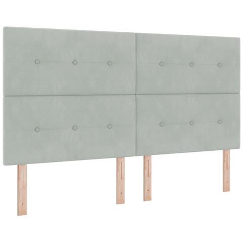 Testiera LED con testiera Grigio chiaro 180 cm Poliestere - Foto 1