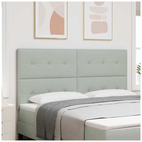 Testiera LED con testiera Grigio chiaro 180 cm Poliestere - Foto 2