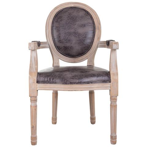 Poltrona In Legno Imbottita Grigia 55x46x48/96h - Foto 2
