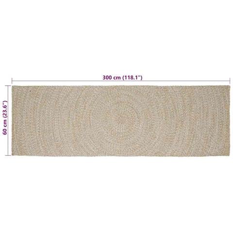 Tappeti per area Rettangolare Naturale e Bianco 60 x 300 cm - Foto 8