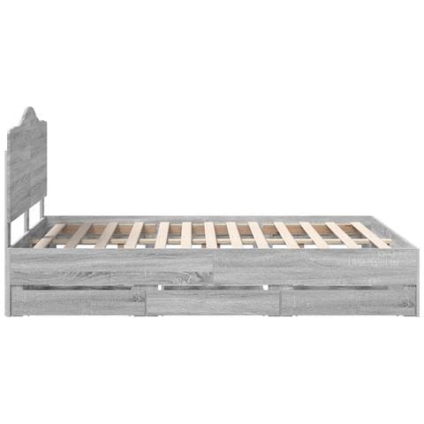 Struttura del letto con cassetto Grigio Sonoma 150 x 200 cm - Foto 9