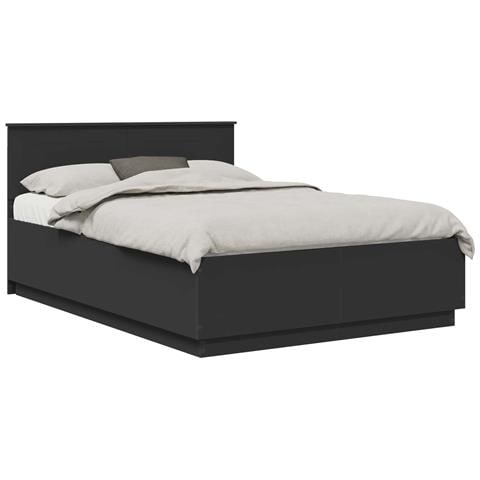 Struttura del letto Nero 150 x 200 cm Legno multistrato - Foto 1