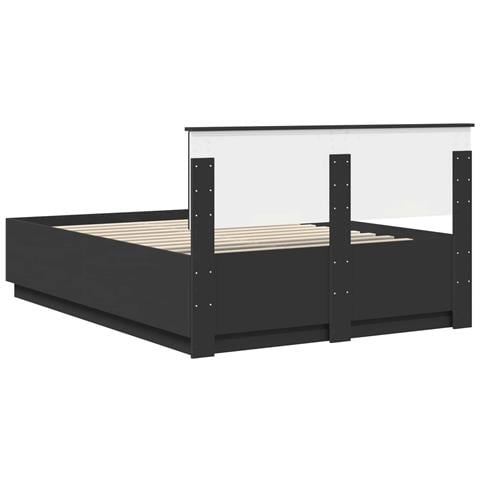 Struttura del letto Nero 150 x 200 cm Legno multistrato - Foto 9