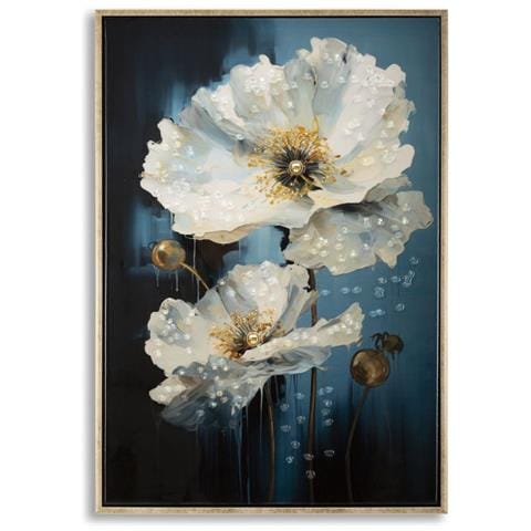 Stampa Su Tela Fiori 73-multicolore-legno-42x3,5x62 Cm - Foto 1