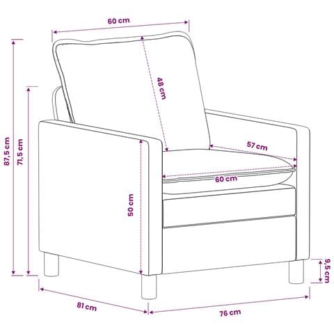 Divano Grigio Scuro 76 x 81 x 87,5 cm Poliestere - Foto 9