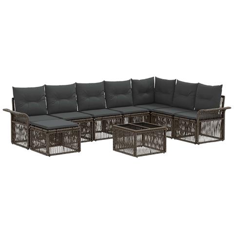 Set Divano da Giardino 9 pcs Grigio polyrattan - Foto 1