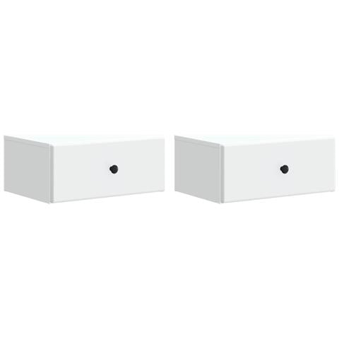 Mobiletto da notte a muro 2 pcs Bianco 49 x 34,5 x 20 cm - Foto 1
