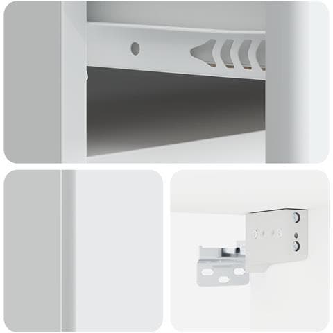 Mobiletto da notte a muro 2 pcs Bianco 49 x 34,5 x 20 cm - Foto 8
