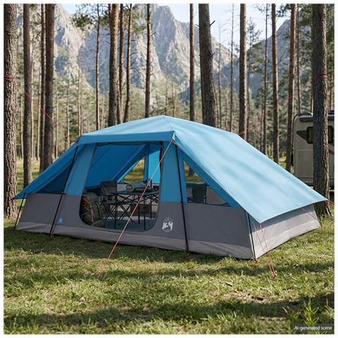 Tenda familiare con telo da pioggia resistente all'acqua Blu - Foto 2