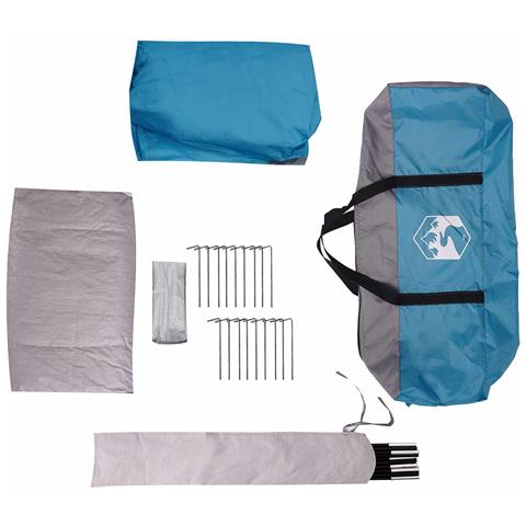 Tenda familiare con telo da pioggia resistente all'acqua Blu - Foto 9