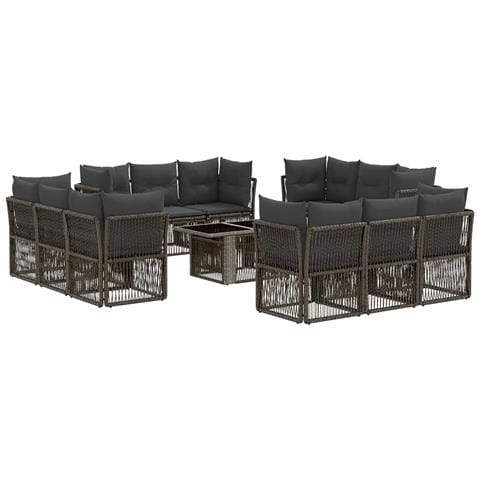 Set Divano da Giardino 13 pz Grigio polyrattan - Foto 1