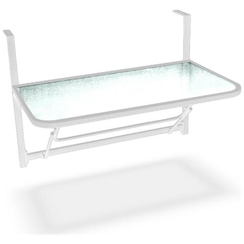 Tavolino Da Balcone Con Piano D'appoggio In Vetro - Foto 4