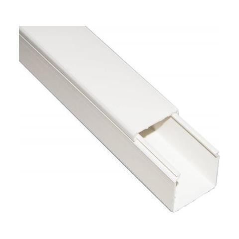 CANALINA PASSACAVI ADESIVA IN PVC MM 40x40 MT 2 CON COPERCHIO SCORREVOLE BIANCO - Foto 2