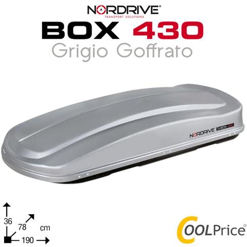 Box Da Tetto Baule Portatutto 430l Grigio Goffrato Abs - Foto 1