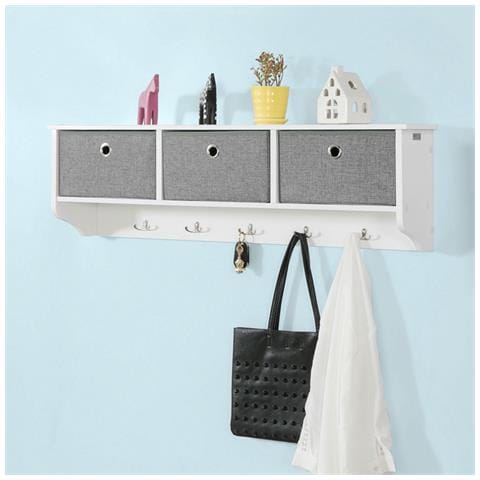 Portachiavi Da Muro Ingresso Attaccapanni Da Muro, bianco, Frg282-w - Foto 1