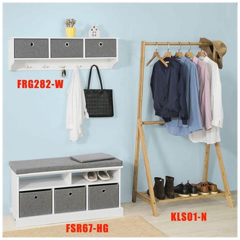 Portachiavi Da Muro Ingresso Attaccapanni Da Muro, bianco, Frg282-w - Foto 8