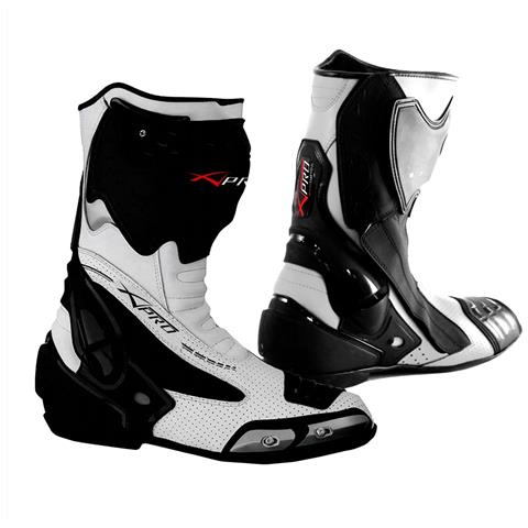 Stivale Scarpa Calzatura Pelle Moto Race Racing Sport Pista Tecnico Bianco 44 - Foto 1