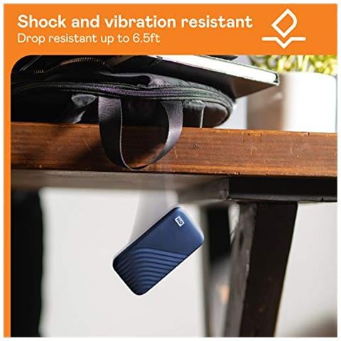 WD 1TB My Passport SSD portatile con tecnologia NVMe, USB-C, fino a 1.050 MB / s in lettura, fino a 1000MB / s in scrittura, Blu - Foto 5