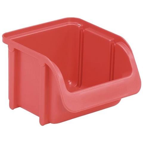 672.100 Scatola Trasparente, Misura 2, Colore Rosso, (b X T X H) 102 X 74 X 164 Millimetri - Foto 1