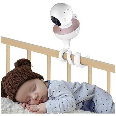Video Holder Universale Baby Monitor Wall Mount Baby Monitor Scaffale Flessibile Fotocamera Stand N Foratura Per Holder Nursery Universale Compatibile Con La Maggior Parte Baby Monitor Phone (bianco) - Foto 1