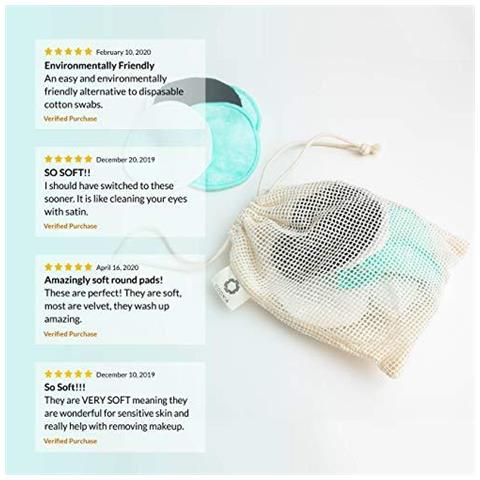 Makeup Remover Pads Riutilizzabile Eco Friendly Cotone Rifiuti Zero Rounds Prodotti Di Bellezza 15 Natural Organic Pad Viso Con Sacchetto Della Lavanderia Soft Per Tutti I Tipi Di Pelle Bamboo Panni Per Pulizia Del Viso - Foto 4