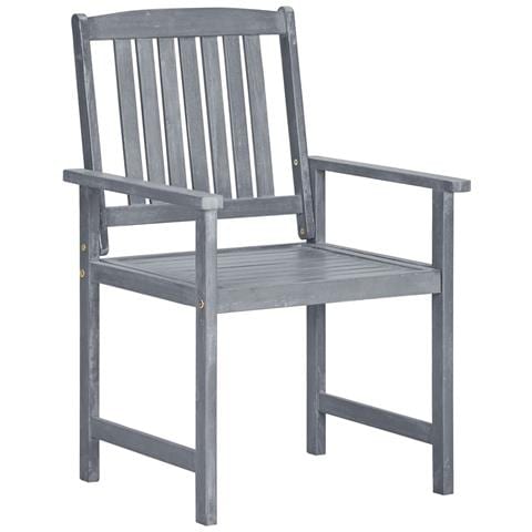 Sedie da Giardino con Cuscini 8 pz in Massello di Acacia Grigie - Foto 8