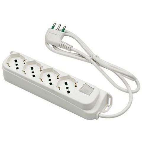 Multipresa Bianca Fanton Con Interruttore E 4 Uscite, Spina 2p+t 16a - Affidabile E Di Alta Qualità - Foto 1