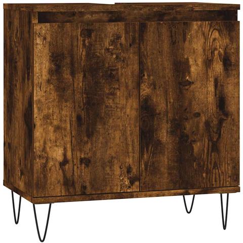 Armadietto Bagno Rovere Fumo 58x33x60 Cm In Legno Multistrato - Foto 1