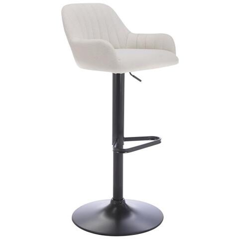 Sgabello Da Bar Braga - Rivestito In Tessuto, Struttura Dorata, Girevole E Regolabile - Foto 3