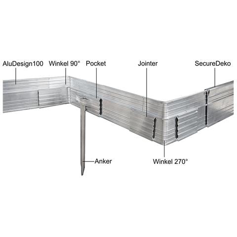 Bordure Per Aiuole Ultra Forte In Alluminio 10cm X 100cm | Aiuole Giardino | Bordure Per Giardino Colore Senza Colore - Foto 1